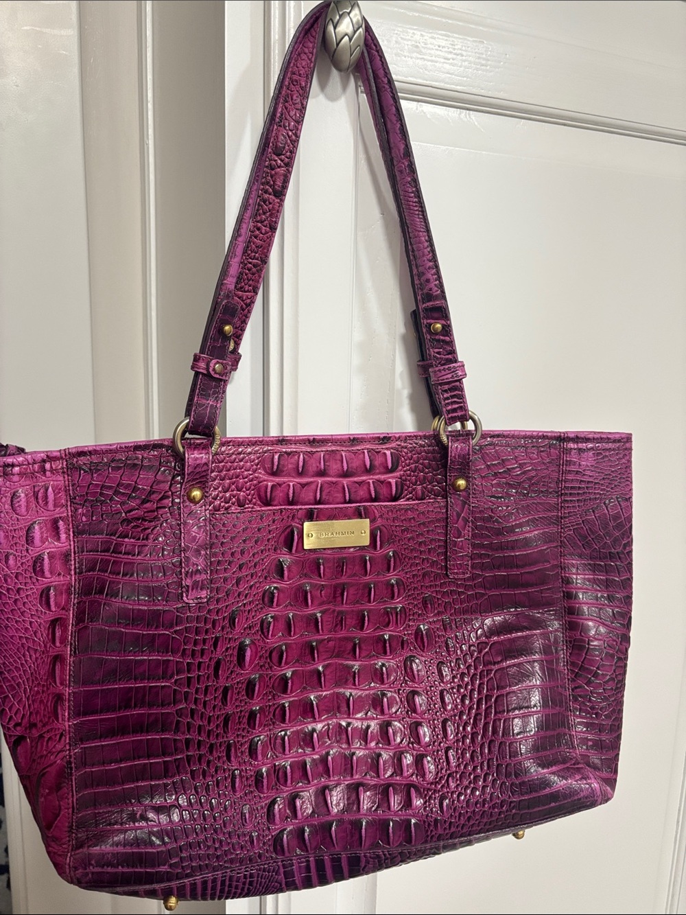 Brahmin Croc medium asher tote